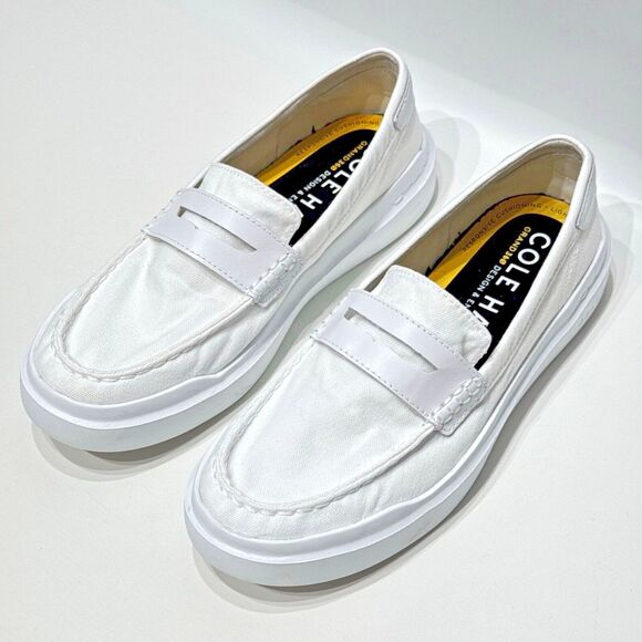 Cole Haan GrandPro Rally Women's White Canvas Penny Loafers Comfort Size 8.5B - Picture 10 of 16